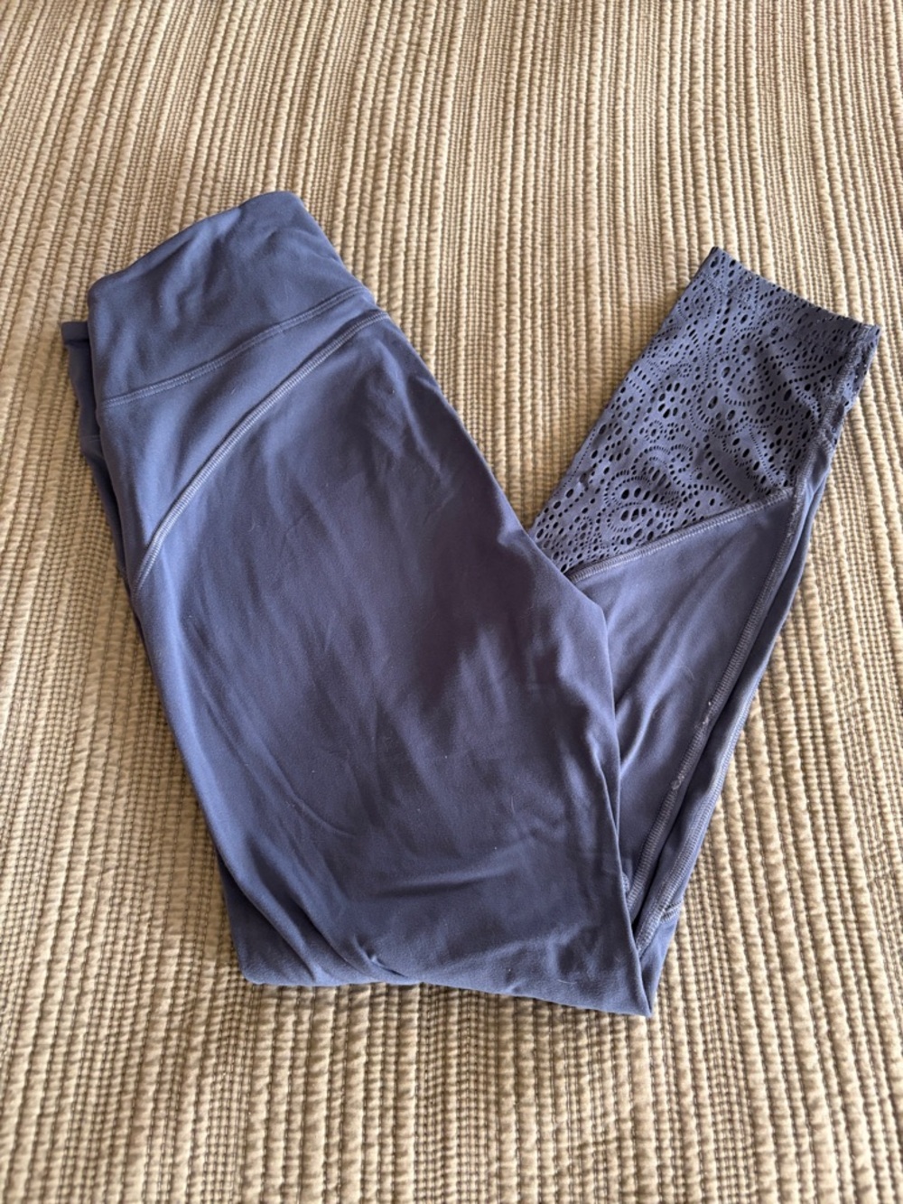 Pink by Victoria’s Secret Laser-Cut Detail High-Waist Leggings in Dusty Blue